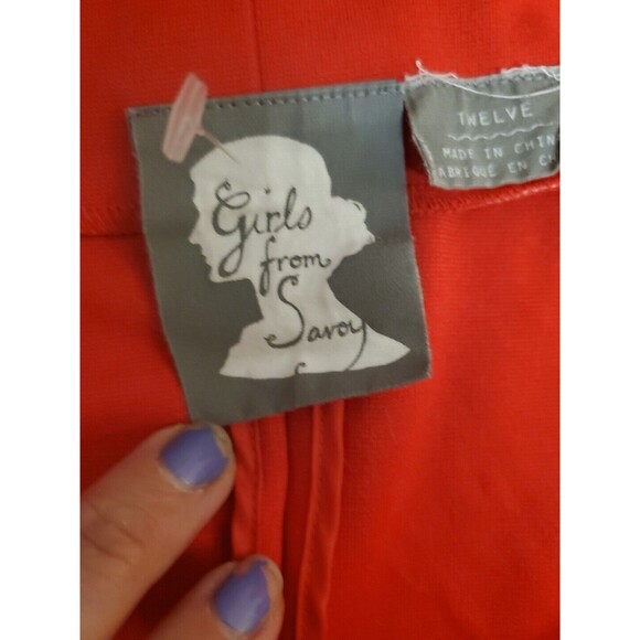 Girls From Savoy Anthropologie Red and Blue Colorblock Ponte Knit Dress Size 12 - Picture 5 of 11